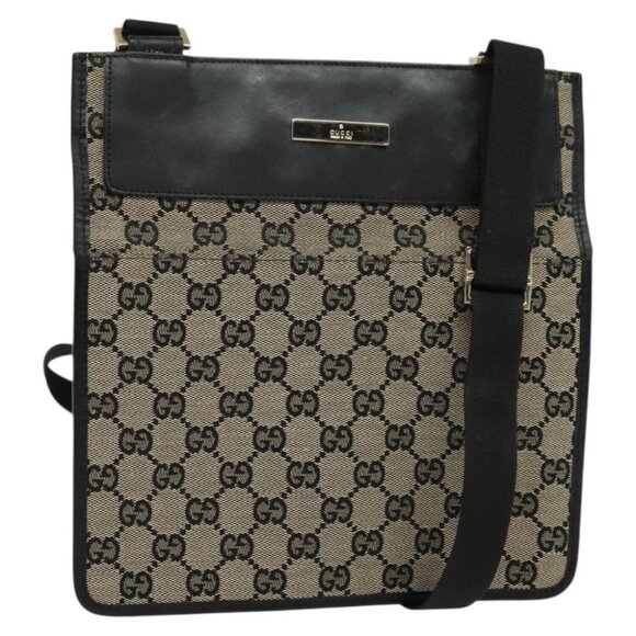 GUCCI GG Canvas Shoulder Bag Beige Gold 019 0348 Auth - Picture 1 of 13